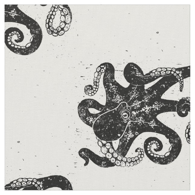Octopus Stamp Fabric (Close Up)