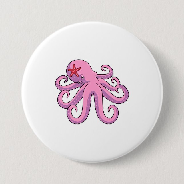 Octopus Starfish 7.5 Cm Round Badge (Front)