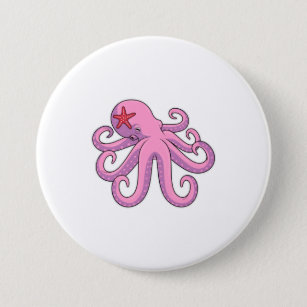 Octopus Starfish 7.5 Cm Round Badge