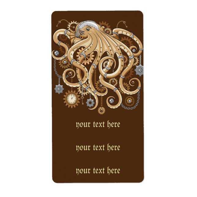 Octopus Steampunk Retro Mechanical Fantasy (Front)