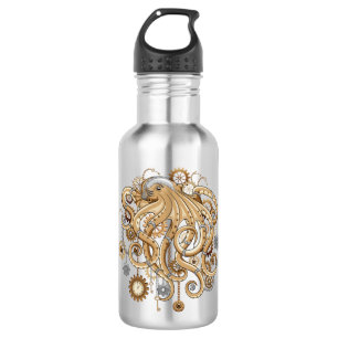 Octopus Steampunk Retro Mechanical Fantasy 532 Ml Water Bottle