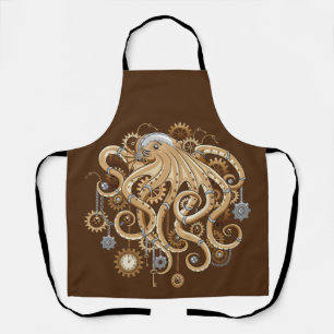 Octopus Steampunk Retro Mechanical Fantasy Apron