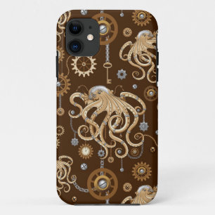 Octopus Steampunk Retro Mechanical Fantasy iPhone 11 Case
