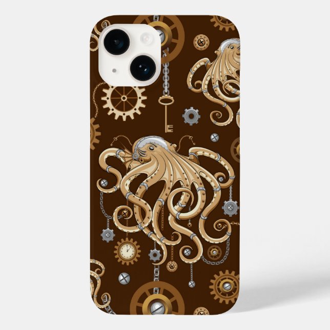 Octopus Steampunk Retro Mechanical Fantasy Case-Mate iPhone Case (Back)