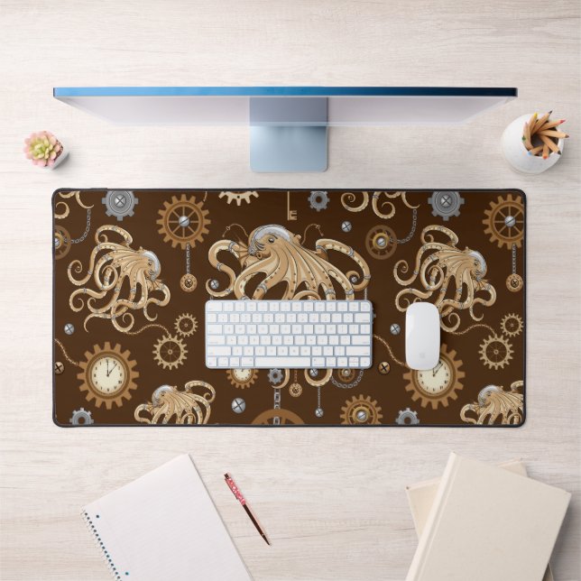 Octopus Steampunk Retro Mechanical Fantasy Desk Mat (Office 1)