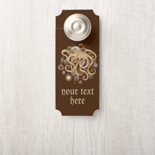 Octopus Steampunk Retro Mechanical Fantasy Door Hanger