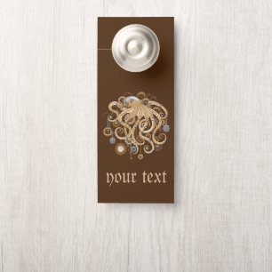 Octopus Steampunk Retro Mechanical Fantasy Door Hanger