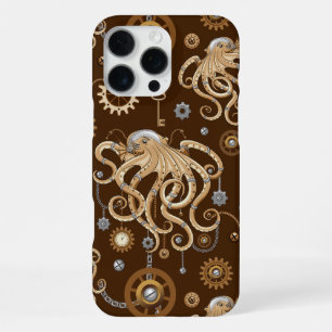 Octopus Steampunk Retro Mechanical Fantasy iPhone 16 Pro Max Case