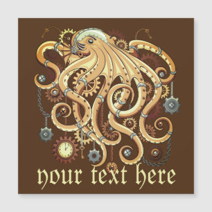 Octopus Steampunk Retro Mechanical Fantasy Magnetic Invitation
