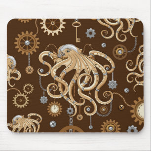 Octopus Steampunk Retro Mechanical Fantasy Mouse Pad