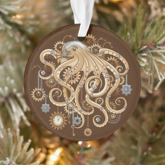 Octopus Steampunk Retro Mechanical Fantasy Ornament (Tree)