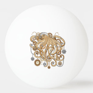 Octopus Steampunk Retro Mechanical Fantasy Ping Pong Ball