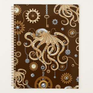 Octopus Steampunk Retro Mechanical Fantasy Planner