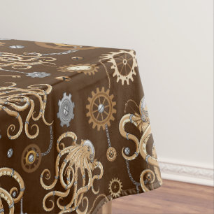 Octopus Steampunk Retro Mechanical Fantasy Tablecloth