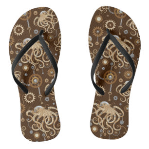 Octopus Steampunk Retro Mechanical Fantasy Thongs