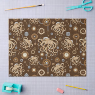 Octopus Steampunk Retro Mechanical Fantasy Tissue Paper