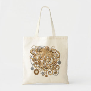 Octopus Steampunk Retro Mechanical Fantasy Tote Bag