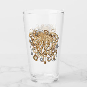Octopus Steampunk Surreal Retro Style Machine   Glass