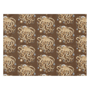 Octopus Steampunk Surreal Retro Style Machine Tablecloth