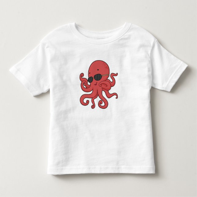 Octopus Sunglasses Toddler T-Shirt (Front)