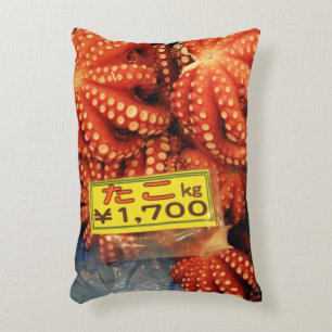 Octopus Tako たこ Tsukiji Fish Market, Tokyo, Japan Decorative Cushion