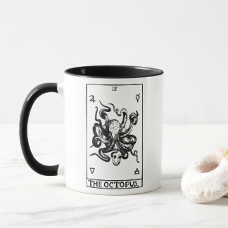 Octopus Tarot Card Vintage Marine Illustration Mug