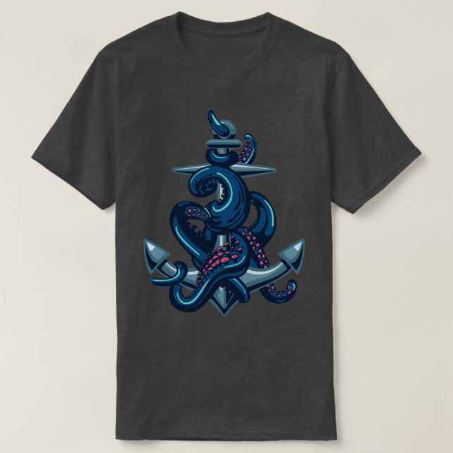 Octopus tentacles and anchor T-Shirt (Design Front)