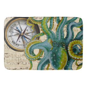 Octopus Tentacles Compass Music Bath Mat