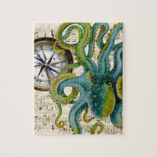 Octopus Tentacles Compass Music Jigsaw Puzzle
