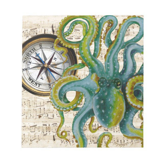 Octopus Tentacles Compass Music Notepad (Front)