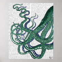Octopus Tentacles Green and Blue