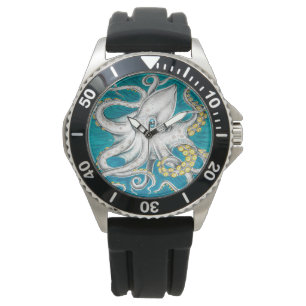 Octopus Tentacles Green teal ink Watch