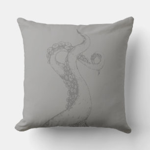 octopus tentacles grey on grey cushion