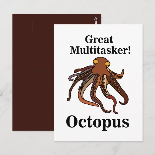 Octopus Tentacles Multitasker Funny  Postcard (Front/Back)