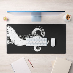 octopus tentacles on black desk mat