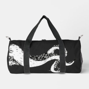 octopus tentacles on black duffle bag