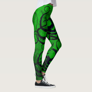 Octopus Tentacles On Green - Leggings