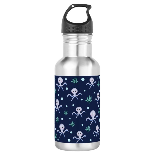 Octopus under the sea kids pattern 532 ml water bottle (Front)