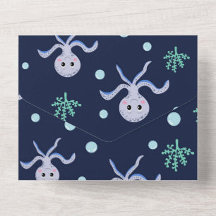 Octopus under the sea kids pattern all in one invitation
