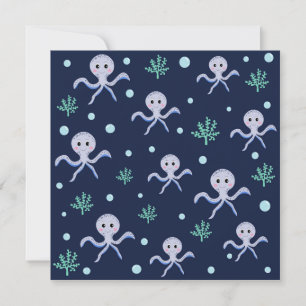 Octopus under the sea kids pattern announcement