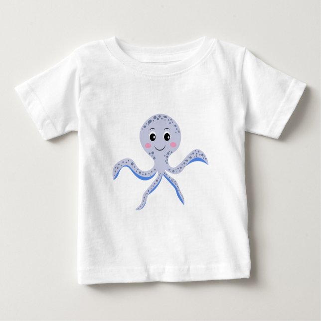 Octopus under the sea kids pattern baby T-Shirt (Front)