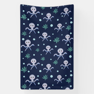 Octopus under the sea kids pattern banner