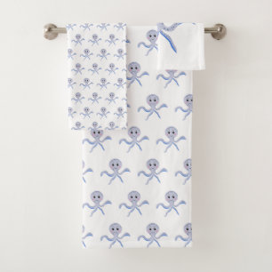 Octopus under the sea kids pattern bath towel set
