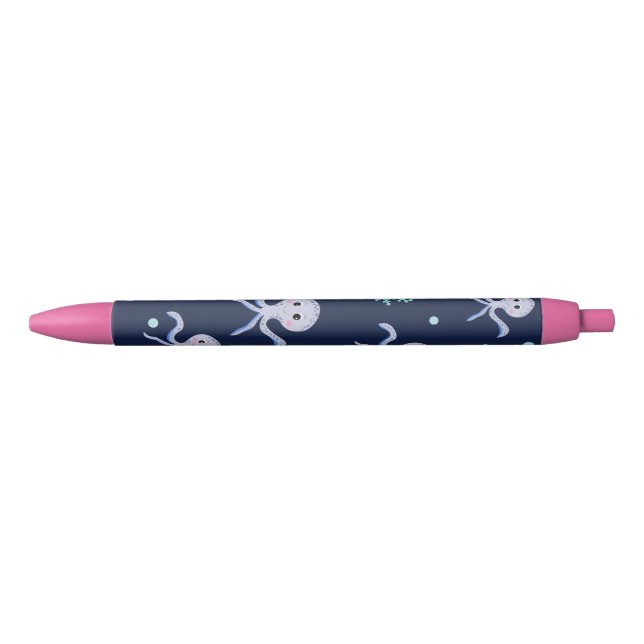 Octopus under the sea kids pattern black ink pen (Front)