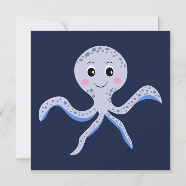 Octopus under the sea kids pattern card (Front)