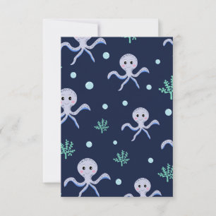 Octopus under the sea kids pattern card