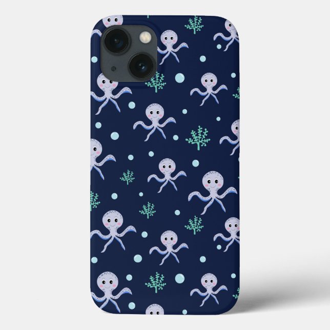 Octopus under the sea kids pattern Case-Mate iPhone case (Back)