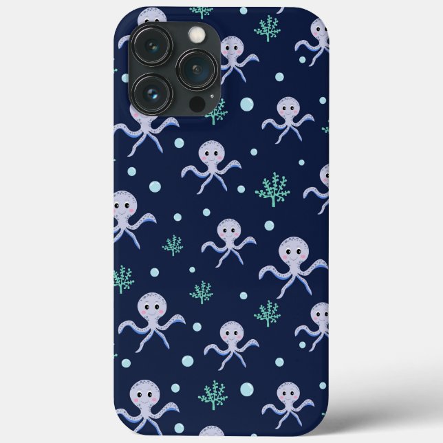 Octopus under the sea kids pattern Case-Mate iPhone case (Back)