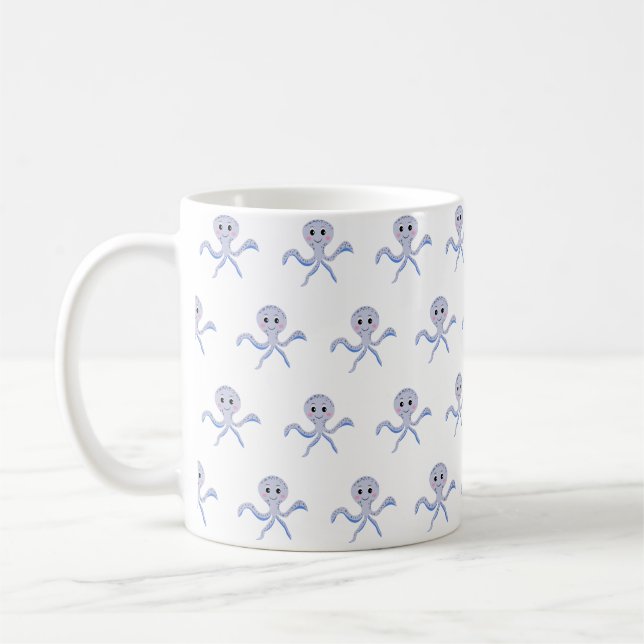 Octopus under the sea kids pattern coffee mug (Left)