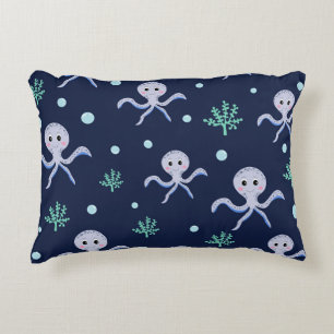 Octopus under the sea kids pattern decorative cushion